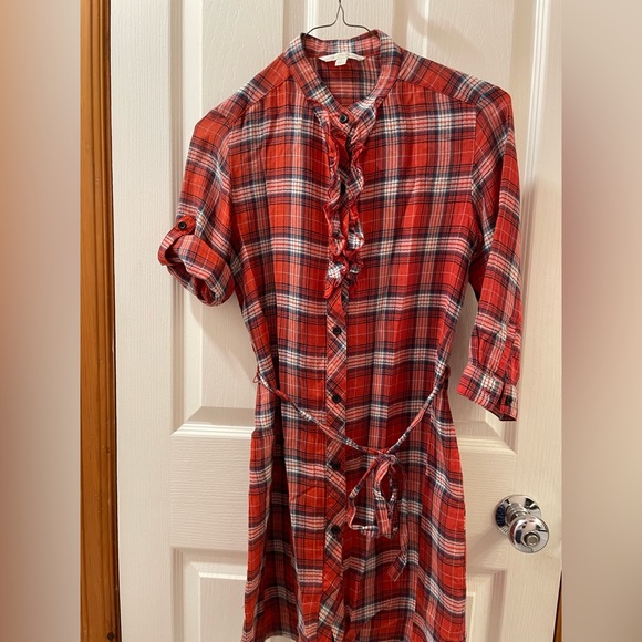 Uniqlo Shirt Collection Tunic Shirt dress red plaid - Picture 1 of 10